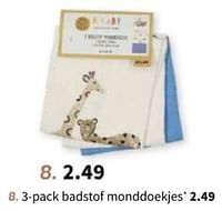 3-pack badstof monddoekjes-Huismerk - Wibra