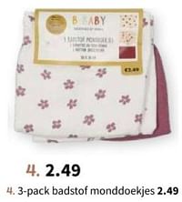 3-pack badstof monddoekjes-Huismerk - Wibra