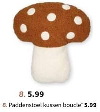 Paddenstoel kussen boucle-Huismerk - Wibra