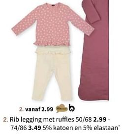 Rib legging met ruffles