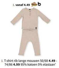 T-shirt rib lange mouwen