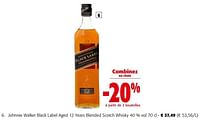 Promotions Johnnie walker black label aged 12 years blended scotch whisky - Johnnie Walker - Valide de 19/06/2024 à 01/07/2024 chez Colruyt