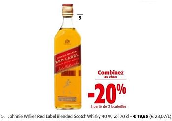 Promotions Johnnie walker red label blended scotch whisky - Johnnie Walker - Valide de 19/06/2024 à 01/07/2024 chez Colruyt