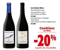 Promotions Les hauts rocs tout l`assortiment - Vins rouges - Valide de 19/06/2024 à 01/07/2024 chez Colruyt