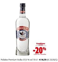 Promotions Poliakov premium vodka - poliakov - Valide de 19/06/2024 à 01/07/2024 chez Colruyt