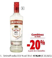 Promotions Smirnoff vodka - Smirnoff - Valide de 19/06/2024 à 01/07/2024 chez Colruyt