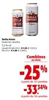 Promotions Stella artois toutes les canettes - Stella Artois - Valide de 19/06/2024 à 01/07/2024 chez Colruyt