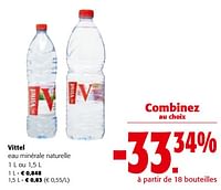 Promotions Vittel eau minérale naturelle - Vittel - Valide de 19/06/2024 à 01/07/2024 chez Colruyt