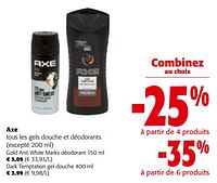 Promotions Axe tous les gels douche et déodorants - Axe - Valide de 19/06/2024 à 01/07/2024 chez Colruyt