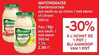 Promotions Mayonaise vandemoortele aux oeufs ou au citron - Vandemoortele - Valide de 19/06/2024 à 02/07/2024 chez Alvo