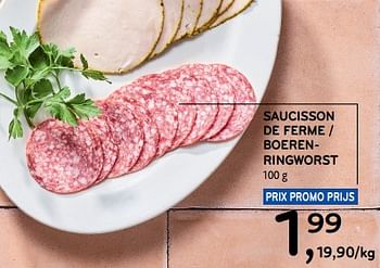 Promotions Saucisson de ferme - Produit maison - Alvo - Valide de 19/06/2024 à 02/07/2024 chez Alvo