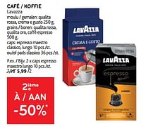 Promotions Café lavazza caps espresso maestro lungo - Lavazza - Valide de 19/06/2024 à 02/07/2024 chez Alvo