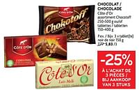 Promotions Chocolat côte d’or tablet noir de noir - Cote D'Or - Valide de 19/06/2024 à 02/07/2024 chez Alvo