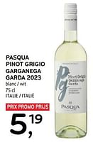 Promotions Pasqua pinot grigio garganega garda 2023 blanc - Vins blancs - Valide de 19/06/2024 à 02/07/2024 chez Alvo