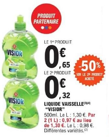 Promotions Liquide vaisselle visior - Visior - Valide de 18/06/2024 à 29/06/2024 chez E.Leclerc