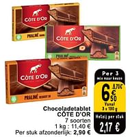 Promoties Chocoladetablet cote d’or - Cote D'Or - Geldig van 25/06/2024 tot 01/07/2024 bij Cora