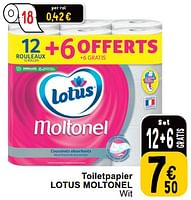 Promoties Toiletpapier lotus moltonel wit - Lotus Nalys - Geldig van 25/06/2024 tot 01/07/2024 bij Cora