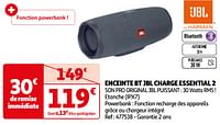 Promoties Enceinte bt jbl charge essential 2 - JBL - Geldig van 18/06/2024 tot 01/07/2024 bij Auchan