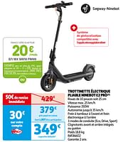 Promoties Trottinette électrique pliable ninebot e2 pro - Ninebot - Geldig van 18/06/2024 tot 01/07/2024 bij Auchan