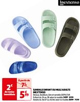 Promoties Sandale enfant ou mule adulte inextenso - Inextenso - Geldig van 18/06/2024 tot 01/07/2024 bij Auchan