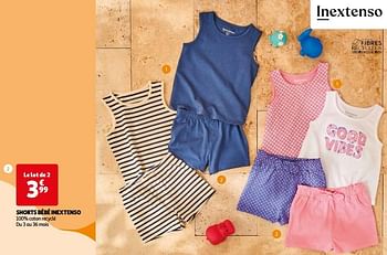 Promoties Shorts bébé inextenso - Inextenso - Geldig van 18/06/2024 tot 01/07/2024 bij Auchan