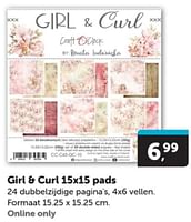 Promoties Girl + curl 15x15 pads - Huismerk - Boekenvoordeel - Geldig van 22/06/2024 tot 30/06/2024 bij BoekenVoordeel