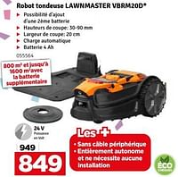 Promotions Robot tondeuse lawnmaster vbrm20d - LawnMaster - Valide de 04/06/2024 à 30/06/2024 chez Mr. Bricolage