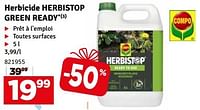 Promotions Herbicide herbistop green ready - Compo - Valide de 04/06/2024 à 30/06/2024 chez Mr. Bricolage