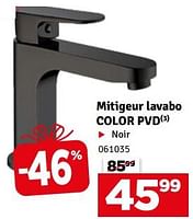 Promotions Mitigeur lavabo color pvd noir - Produit maison - Mr. Bricolage - Valide de 04/06/2024 à 30/06/2024 chez Mr. Bricolage