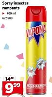 Promotions Spray insectes rampants - Vapona - Valide de 04/06/2024 à 30/06/2024 chez Mr. Bricolage