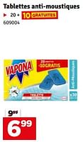 Promotions Tablettes anti-moustiques - Vapona - Valide de 04/06/2024 à 30/06/2024 chez Mr. Bricolage