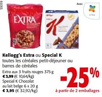Promotions Kellogg’s extra ou special k toutes les céréales petit-déjeuner ou barres de céréales - Kellogg's - Valide de 19/06/2024 à 01/07/2024 chez Colruyt
