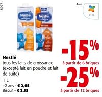 Promotions Nestlé tous les laits de croissance - Nestlé - Valide de 19/06/2024 à 01/07/2024 chez Colruyt
