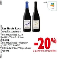 Promotions Les hauts rocs tout l’assortiment - Vins rouges - Valide de 19/06/2024 à 01/07/2024 chez Colruyt
