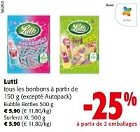 Promotions Lutti tous les bonbons à partir - Lutti - Valide de 19/06/2024 à 01/07/2024 chez Colruyt