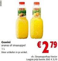 Promoties Granini ananas of sinaasappel - Granini - Geldig van 19/06/2024 tot 01/07/2024 bij Colruyt