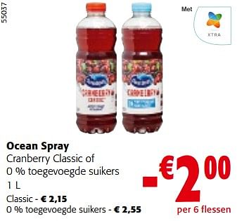 Promoties Ocean spray cranberry classic of 0 % toegevoegde suikers - Ocean Spray - Geldig van 19/06/2024 tot 01/07/2024 bij Colruyt