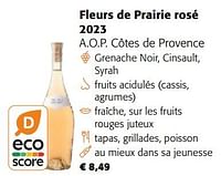Promotions Fleurs de prairie rosé 2023 a.o.p. côtes de provence - Vins rosé - Valide de 19/06/2024 à 01/07/2024 chez Colruyt