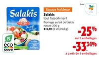 Promotions Salakis fromage au lait de brebis nature - Salakis - Valide de 19/06/2024 à 01/07/2024 chez Colruyt
