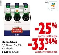 Promoties Stella artois 0,0 % vol - Stella Artois - Geldig van 19/06/2024 tot 01/07/2024 bij Colruyt