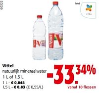 Promoties Vittel natuurlijk mineraalwater - Vittel - Geldig van 19/06/2024 tot 01/07/2024 bij Colruyt