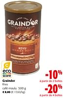 Promotions Graindor kivu café moulu - Graindor - Valide de 19/06/2024 à 01/07/2024 chez Colruyt