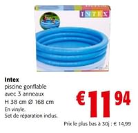 Promotions Intex piscine gonflable avec 3 anneaux - Intex - Valide de 19/06/2024 à 01/07/2024 chez Colruyt
