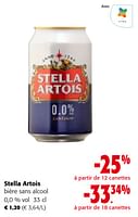 Promotions Stella artois bière sans alcool 0,0 % vol - Stella Artois - Valide de 19/06/2024 à 01/07/2024 chez Colruyt