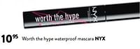 Promoties Worth the hype waterproof mascara - NYX  - Geldig van 19/06/2024 tot 02/07/2024 bij DI
