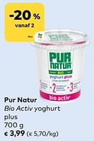Promoties Pur natur tio acti od bio activ yoghurt plus - Pur Natur - Geldig van 19/06/2024 tot 16/07/2024 bij Bioplanet