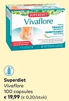Promoties Superdiet vivaflore 100 capsules - Super Diet - Geldig van 19/06/2024 tot 16/07/2024 bij Bioplanet