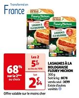 Promoties Lasagnes à la bolognaise fleury michon - Fleury Michon - Geldig van 25/06/2024 tot 30/06/2024 bij Auchan