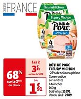 Promoties Rôti de porc fleury michon - Fleury Michon - Geldig van 25/06/2024 tot 30/06/2024 bij Auchan