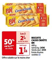 Promoties Biscuits casse croûte bn - BN - Geldig van 25/06/2024 tot 30/06/2024 bij Auchan